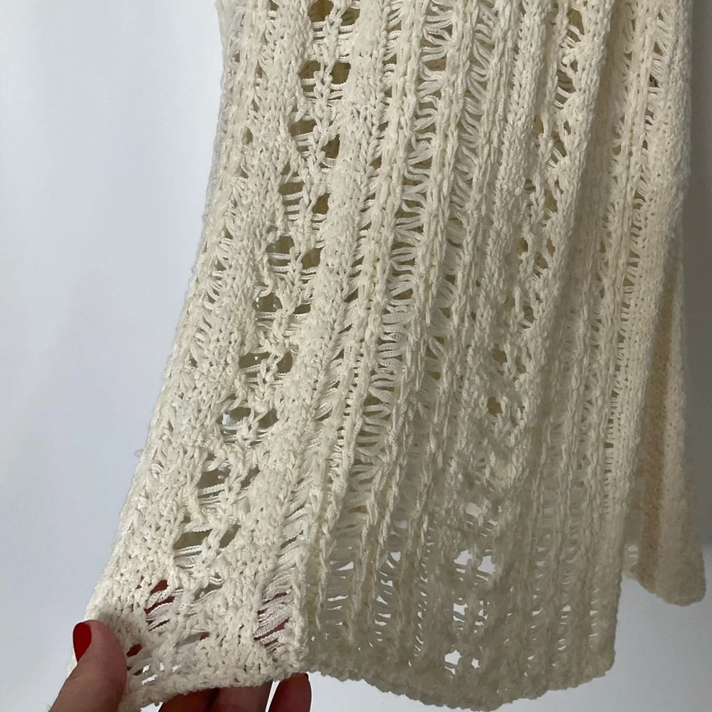 American Eagle Easy Open Stitch Weave Cream Sleeveless Knit Tank Top’ Sz XL NWTs - Picture 8 of 16